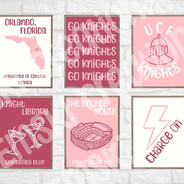 UCF Knights College Wall Art Prints: Personalized Dorm Prints