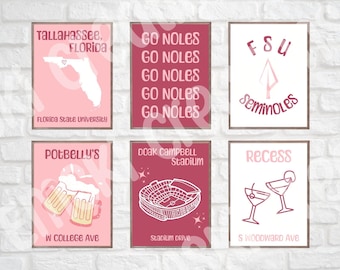 Arte murale della Florida State University: decorazioni personalizzabili per la stanza del dormitorio