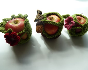 Crochet Pattern Set for Cute Apple Jacket Cozies - perfect Teacher gift - Fall gifts