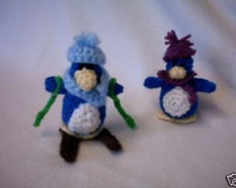 Crochet Pattern Set for Penguin Family + Outfits + Skis - perfect little playset or for Winter & ChristmasDecor