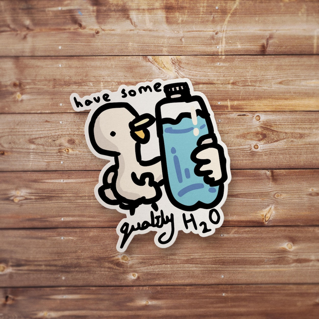 Drink Water Stickers Silly Goose Doodle Illustration With Funny ...