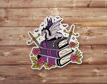 Fantasy Books Book Stickers | bookish reading meme aesthetic waterproof vinyl holographic notebook tumbler phone decor