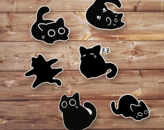 Paquete de pegatinas de gato negro, pegatinas divertidas, pegatinas de memes para botellas de agua, coches, portátiles, vasos, termos, pegatinas divertidas.