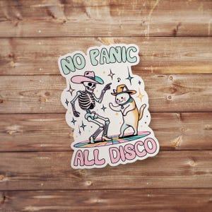 No Panic All Disco Meme Sticker, Funny Sticker, Funny Meme Decal For Water Bottles, Cars, Laptops, Tumblers, Hydroflask, Silly Stickers