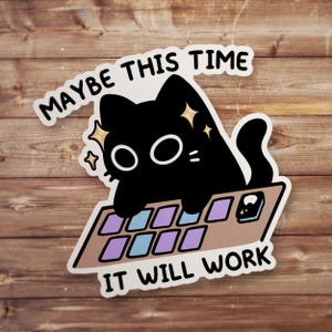 Funny Black Cat MTG Sticker, Magic The Gathering Decal, TCG Card Gamer Gift, Void Kitty Vinyl, Commander Deck Art, Nerd Laptop, Card Games