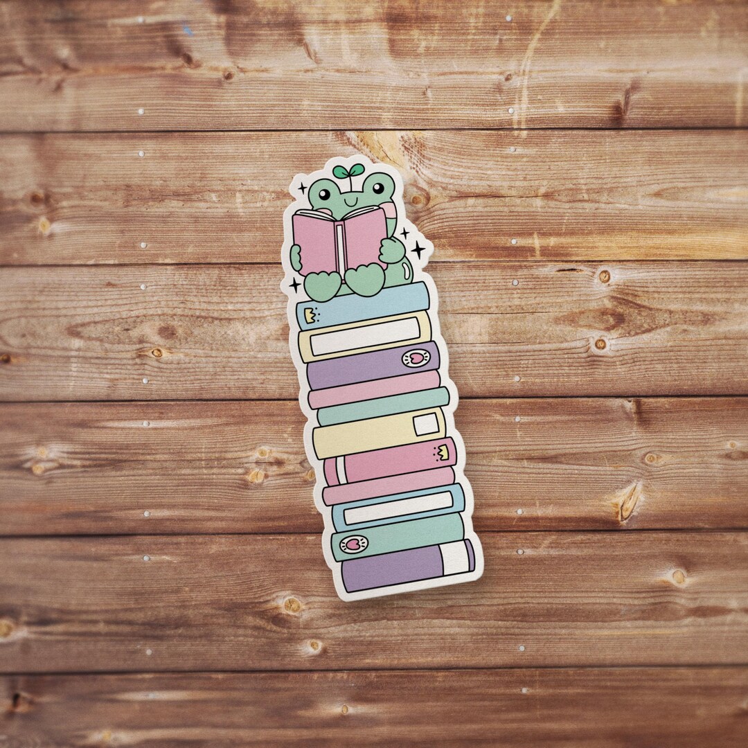 Boock Sticker Tower of Book Stickers | Cozy Reader Library Books Aesthetic Waterproof ...