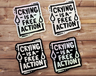 Holografisch huilen is een gratis actiesticker, sticker kerkers en draken, cadeau niet storen, DM-cadeau, Dungeon Master, sticker D20 dobbelstenen, RPG-sticker