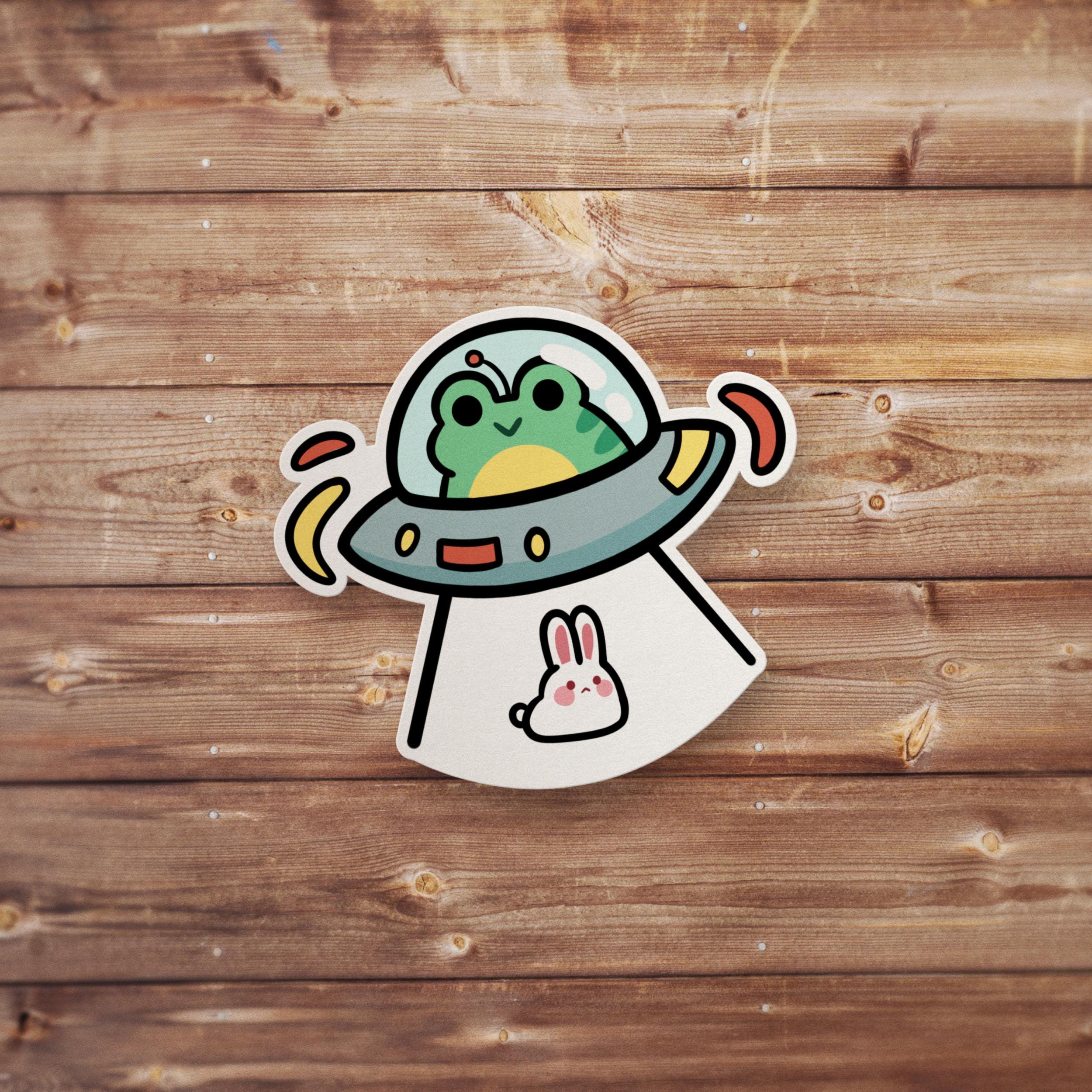 UFO Frog Meme Sticker, Funny Sticker, Funny Meme Decal for Water ...