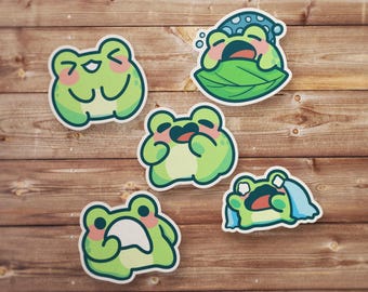 Frog Sticker Pack – Cute Funny Frog and Toad Doodle Vinyl Stickers for Laptops, Water Bottles, Journals, and Gifts