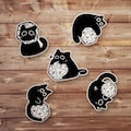 Black Cat D20 Sticker Pack, Dungeons And Dragons, DND Gift, DM Gift, Dungeon Master, D20 Dice Sticker, RPG Sticker, Tabletop Gaming