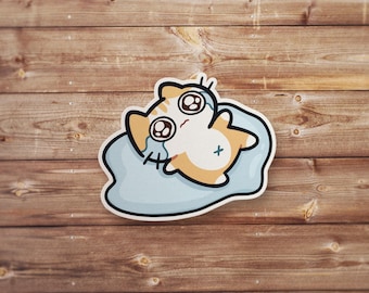 Crying Cat Meme Sticker, Funny Sticker, Funny Meme Decal For Water Bottles, Cars, Laptops, Tumblers, Hydroflask, Silly Stickers