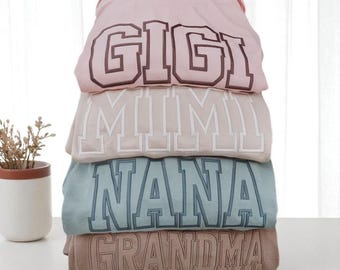 Embroidered Grandma Sweatshirt, Gigi, Nana Shirt