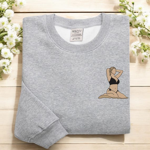 Embroidered Spicy Sweatshirt, Custom Portrait Gift