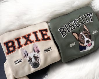 Custom Pet Embroidered Sweatshirt, Personalized Pet Name, Christmas Gift