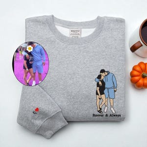 Custom Embroidered Couple Sweatshirt: Personalized Anniversary Gift