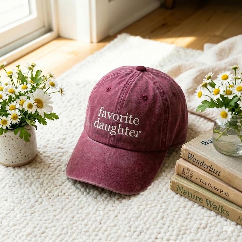 Favorite Daughter Embroidered Dad Hat Low Profile Custom Strap Back Unisex Adjustable Cotton Baseball bild 1