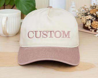 Custom Text Embroidered Cotton Baseball Hat, Personalized Gift