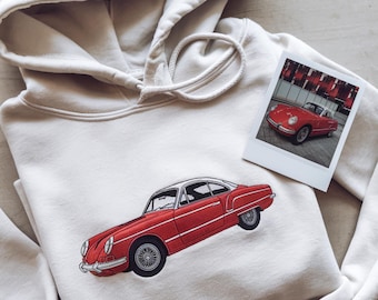 Custom Embroidered Car Hoodie, Personalized Dad Gift