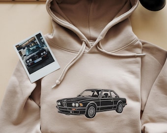 Custom Embroidered Car Hoodie, Personalized Sweatshirt, Dad Gift