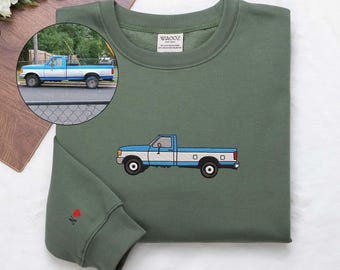 Bluza z haftowanym zdjęciem samochodu/ciężarówki