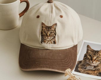 Custom Embroidered Pet Photo Hat: Personalized Cat or Dog Cap