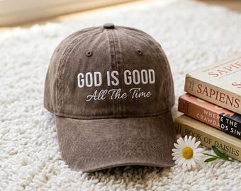 Embroidered Christian Hat: God is Good, Two-Tone Baseball Cap