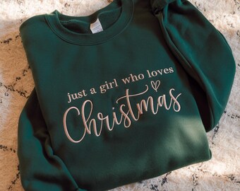 Haftowana bluza świąteczna „Just A Girl Who Loves Christmas”
