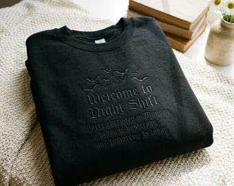 Embroidered Night Shift Nurse Halloween Crewneck Sweatshirt Gift shirt for PM Nurses Thank You Gift for the Night Shift Charge Nurse