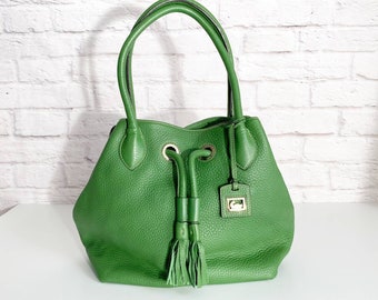 Dooney & Bourke Green Oversized Pebble Leather Bag