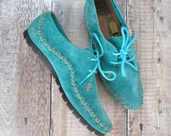 Itasca Moccasin Womens COTA Oil Turquoise Moccasin