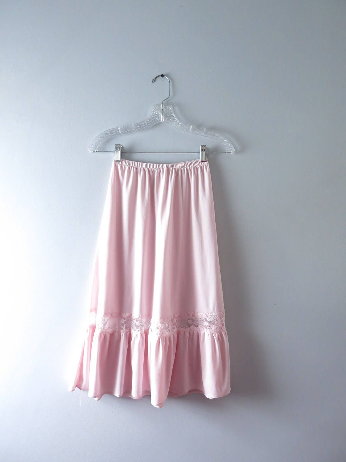 Vintage Pink Half Slip 1970s Pale Pink Half Slip S 70s Etsy