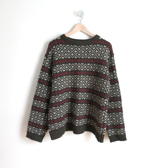 Vintage 1980s Free People Fair Isle Crewneck Sweat