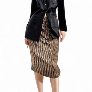 Vintage 1960s Wool Tweed Herringbone Pencil Skirt | Dark Academia Fall Style