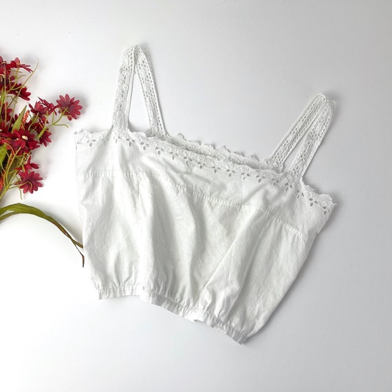Antique White Cotton Eyelet Camisole M