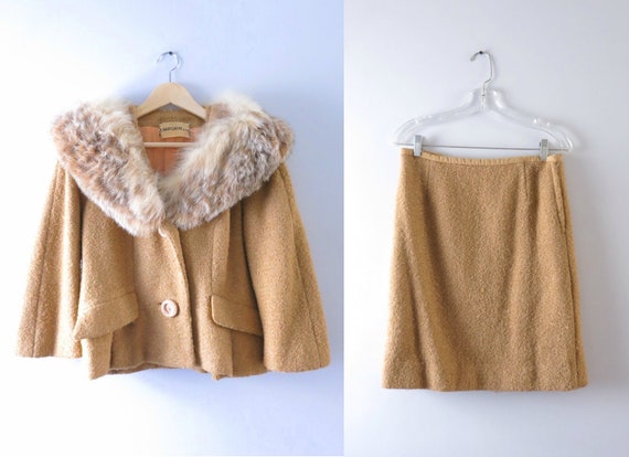Vintage Designer Suit | 1950s I.Magnin Lynx Trimme