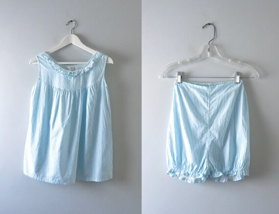 1960s Cotton Babydoll Top & Panties Set S