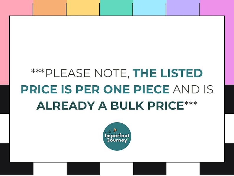 Puede incluir: Un gr&aacute;fico rectangular blanco con texto en turquesa y negro, sobre un fondo colorido. El texto dice: "TENGA EN CUENTA, EL PRECIO INDICADO ES POR PIEZA Y YA ES UN PRECIO AL POR MAYOR." Un logotipo circular est&aacute; en la parte inferior.