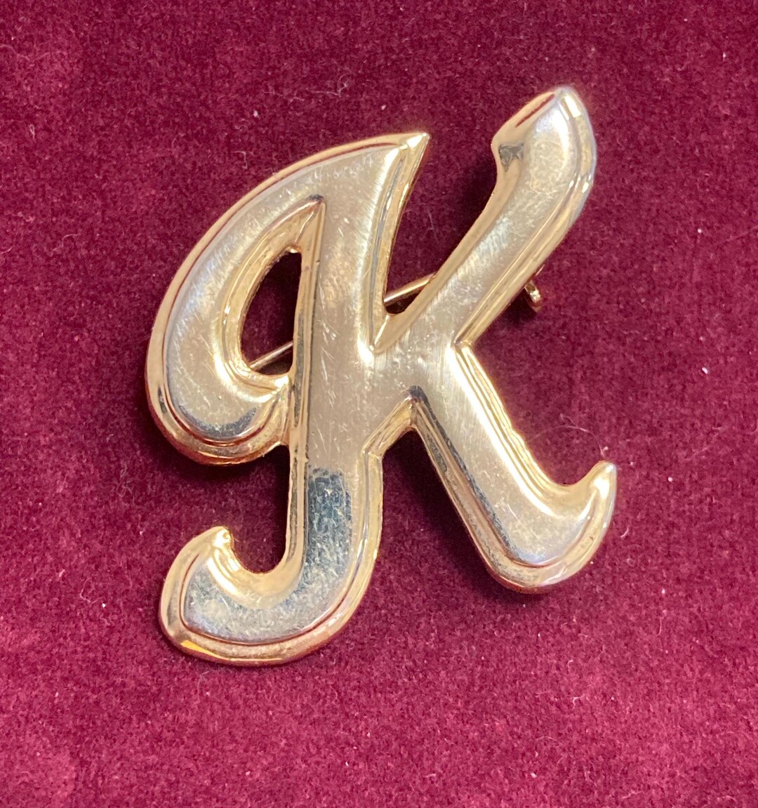 Vintage K Gold Tone Brooch Pin - Etsy