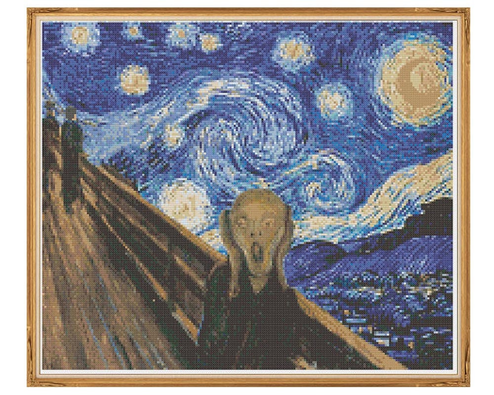 Starry Night Scream - Downloadable Cross Stitch Pattern