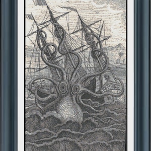 Octopus Attack  - PDF cross stitch pattern - INSTANT DOWNLOAD