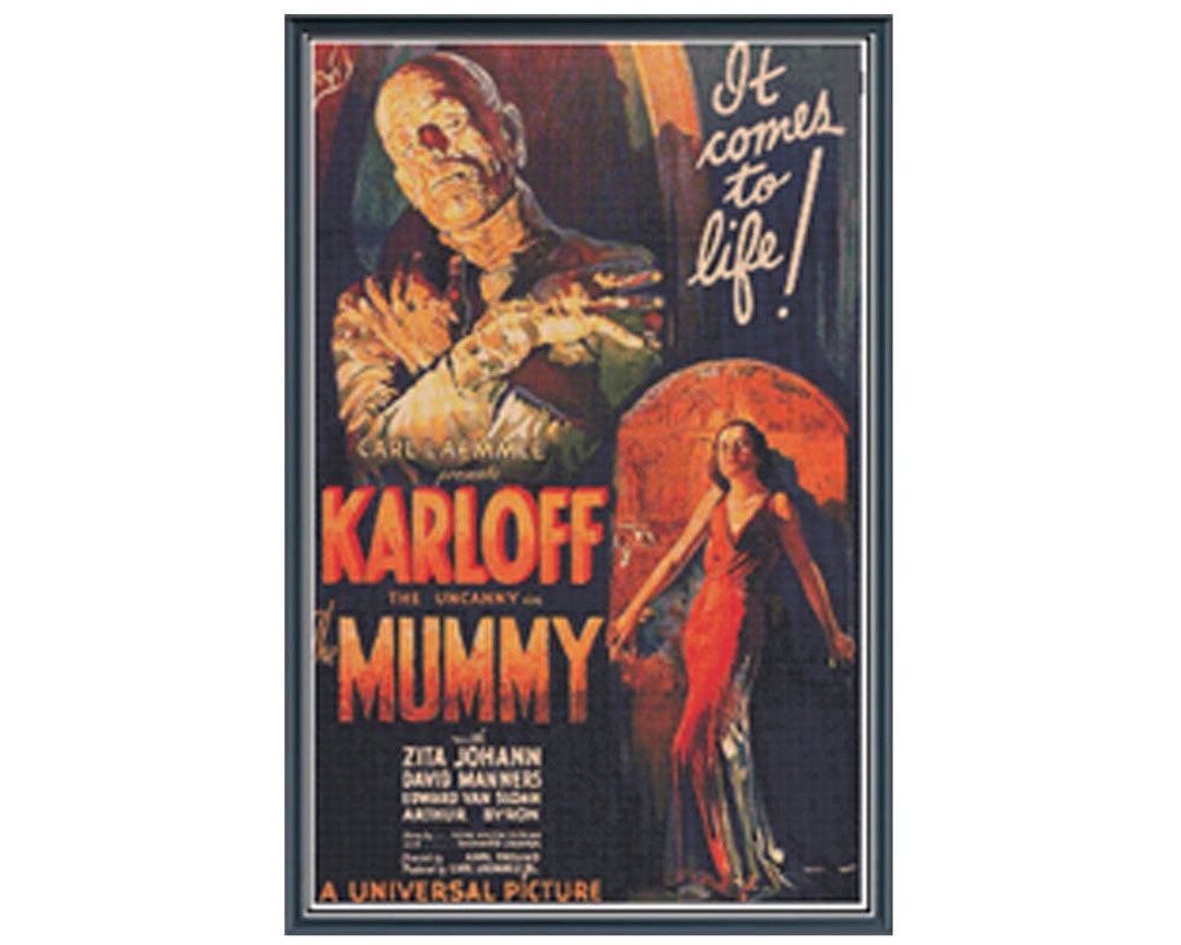 The Mummy Movie Poster - Boris Karloff - Cross Stitch Pattern - Instant ...