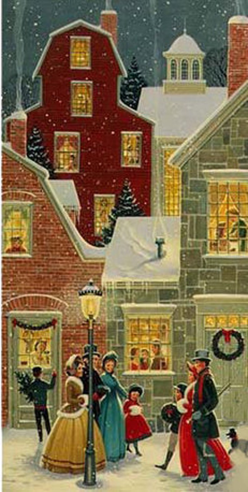 Folksy Christmas Village PDF cross stitch pattern INSTANT DOWNLOAD image 2