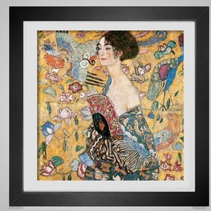 Cross Stitch Pattern Woman With Fan pdf counted crossstich by Gustav Klimt symbolist painting  x stitch lol embroidery INSTANT DOWNLOAD