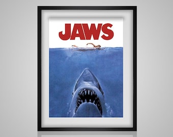 Jaws Poster - don't go in the water - PDF cross stich pattern - INSTANT DOWNLOAD