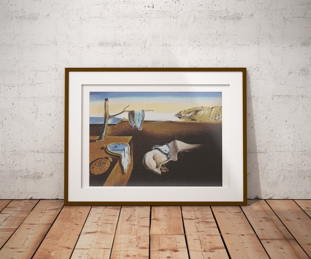 Persistentie van geheugen - Salvadore Dali - smeltende klokken  surrealistische moderne naaldwerk pdf kruissteekpatroon - INSTANT DOWNLOAD  - Etsy België, image size:1080x900