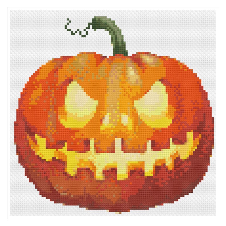 Cross Stitch Pattern Jack O Lantern Pdf Counted Crossstitch Tutorial ...