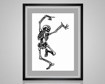 Dancing Skeleton cross stitch pattern - old anatomy illustration [PDF]  INSTANT DOWNLOAD