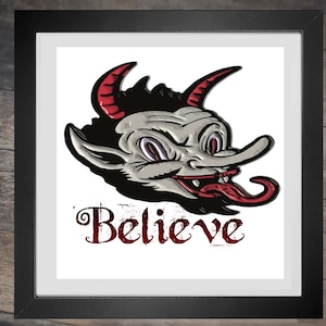 Cross Stitch Pattern Krampus Believe show your devotion this christmas silly holiday pdf counted crossstitch  embroidery INSTANT DOWNLOAD