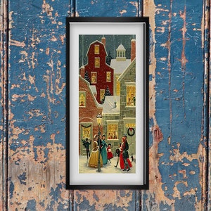 Folksy Christmas Village - PDF cross stitch pattern  -INSTANT DOWNLOAD