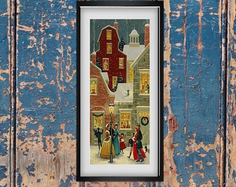 Folksy Christmas Village - PDF cross stitch pattern  -INSTANT DOWNLOAD
